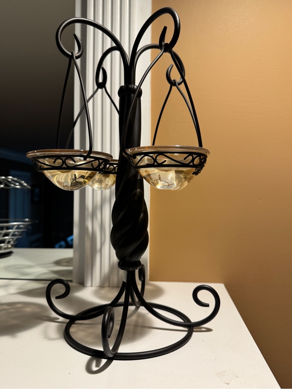 vintage PartyLite Global Fusion Hanging Tealight Tree antique-bronze